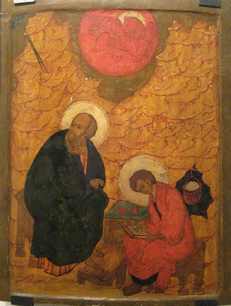 St John On Patmos Russian Icon