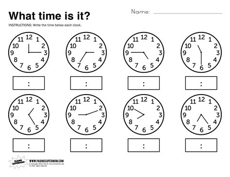 Free Printable Time Worksheets For Kindergarten | Free Printable