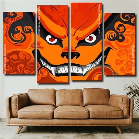 Kurama Naruto Anime 4 Panels Paint By Number Panel Paint By Numbers