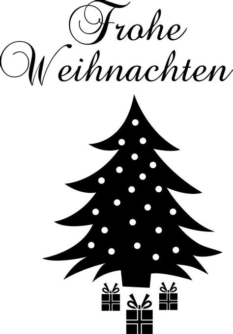 Postkarte 10x15 cm vierfarbdruck auf karton 280g /m2 umschlag aus recyceltem papier. Wandtattoo - Frohe Weihnachten + Baum + Geschenke - www ...