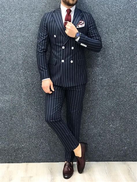 Louis Slim Fit Double Breasted Navy Suit Freeshipping Bojoni Double