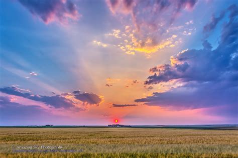 Prairie Sunset Panorama The Amazing Sky