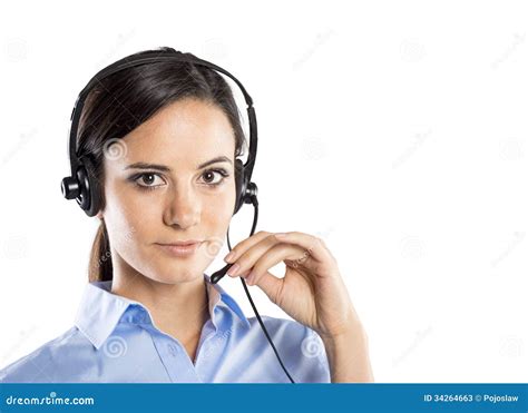 Call Center Woman Stock Image Image Of Conversation 34264663