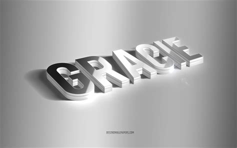 Download Wallpapers Gracie Silver 3d Art Gray Background Wallpapers