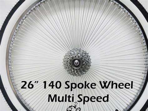 The tire the inner tube the wheel itself, which includes the hub, spokes and rim. 26" 140 Spoke Multi Speed Wheel Kit