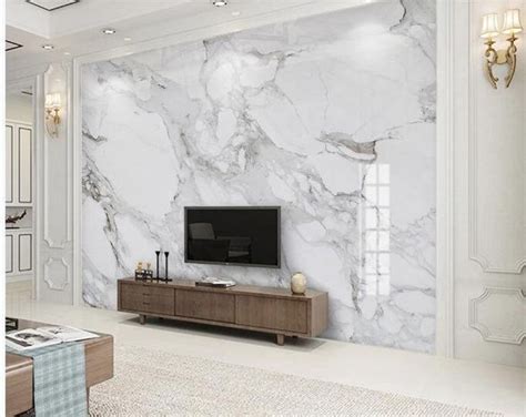 Light Grey Silver Marble Textured Wallpaper Wall Mural Etsy In 2021