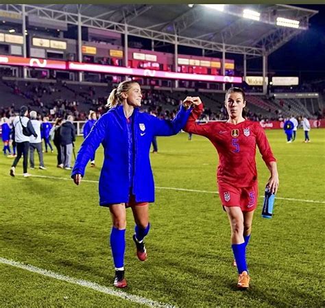 Olympic soccer players can be no older than what age? Abby Dahlkemper #7 and Kelley O'Hara #5, USWNT, 2020 ...