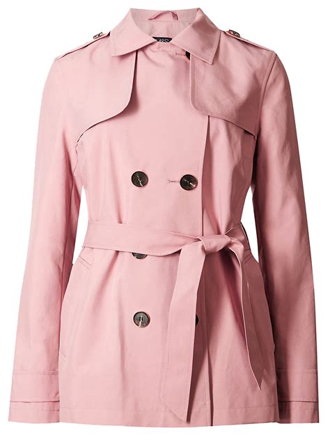 Marks And Spencer Mand5 Blush Pink Belted Trench Coat With Stormwear Size 6 To 22