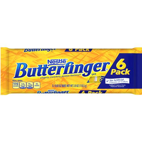 Nestle Butterfinger Peanut Butter Candy Bars 065 Oz 6 Count
