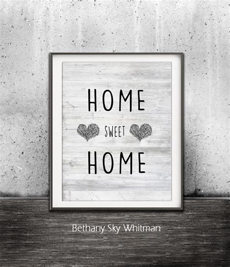 Buy Home Sweet Home Print Black And White Printable Art Heart Print