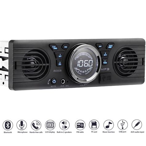 Universal 1 Din 12v In Dash Car Radio Audio Player Built In 2 Speaker
