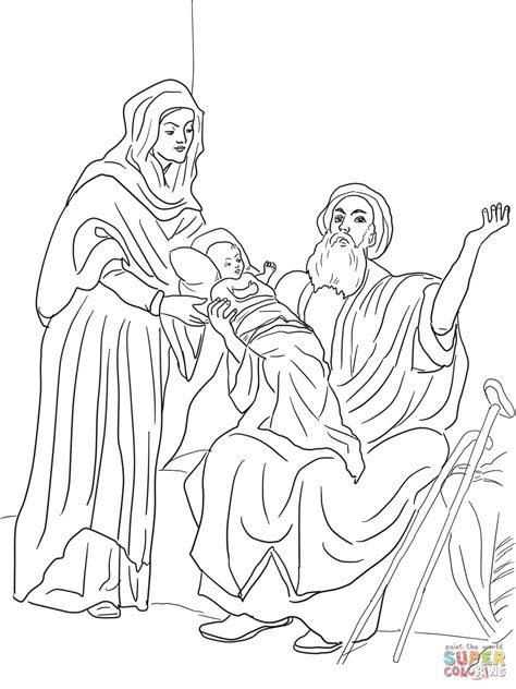 Baby Jesus in Temple Coloring Page, jesus at the temple coloring page | Jesus coloring pages