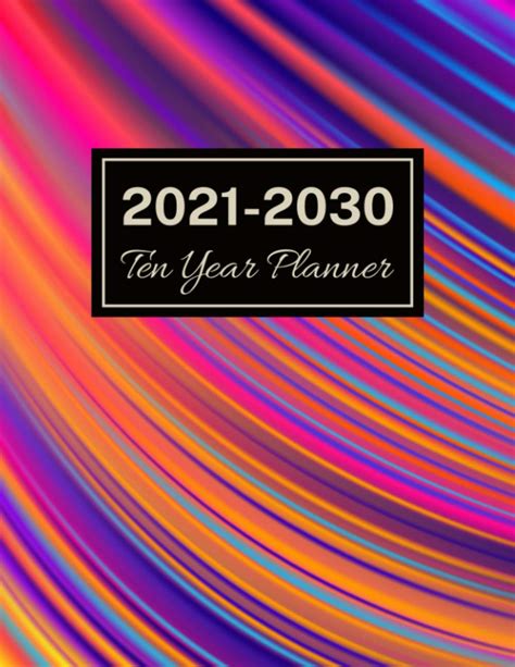 2021 2030 Ten Year Planner Fluid Art Cover 120 Months Calendar 10
