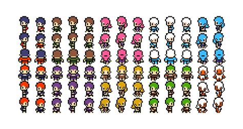 New Style Released 16x16 Rpg Character Sprite Sheet By Javikolog