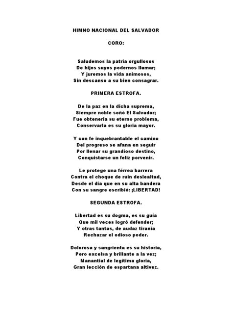 Himno Nacional Del Salvador Pdf