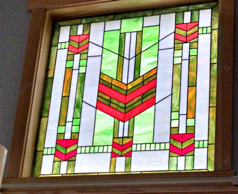 W 244 Green Craftsman Stained Glass Window Etsy Stained Glass Craftsman Stained Glass