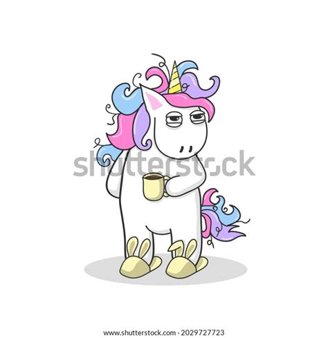 Cute Unicorn Cup Coffee Print Tshits Stock Vector Royalty Free