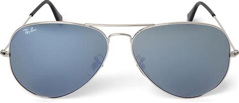 Ray Ban Original Aviator Metal Frame Sunglasses With Blue Lenses Rb3027 For Women In Gray