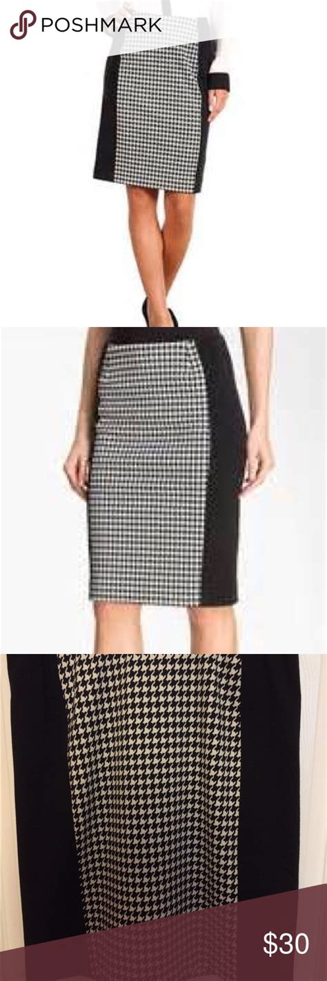 Mk Houndstooth Pencil Skirt Micheal Kors Pencil Skirt In Houndstooth