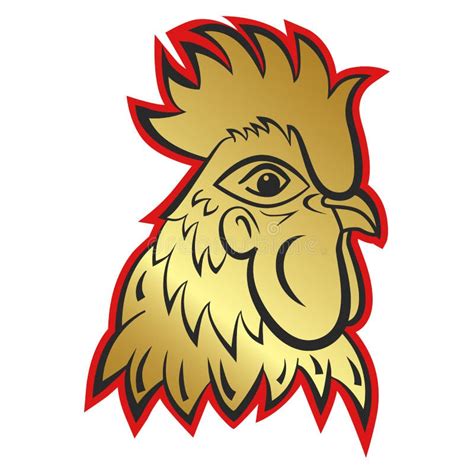 Rooster Logo Mascot Rooster Head Vector Illustration Foil Stock