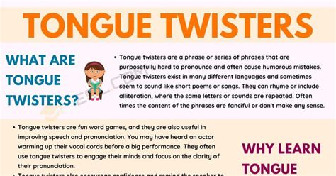 Tongue Twisters Fun And Useful Pronunciation Tools 7esl Tongue