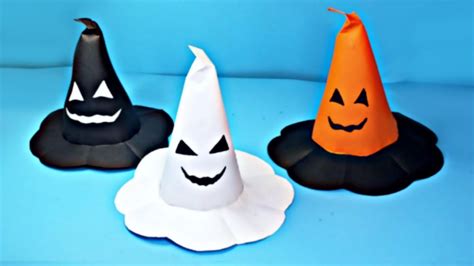 Diy How To Make Scary Witch Hat On Halloween Easy Paper Decoration