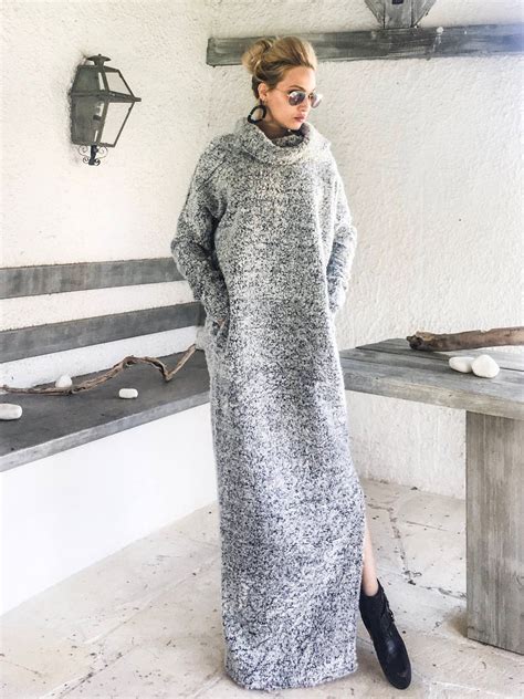 New Maxi Sweater Dress Wool Dress Winter Dress Plus Size Etsy