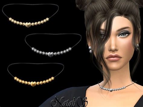 The Sims Resource Heart Beaded Necklace By Natalis • Sims 4 Downloads