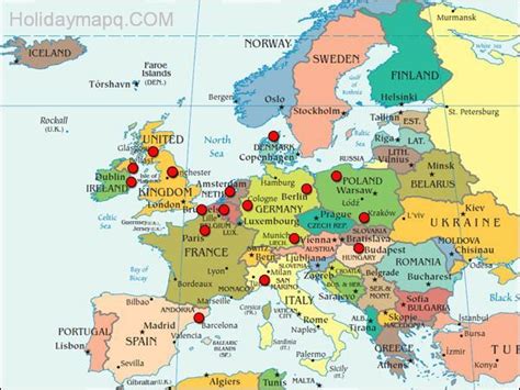 Map Of Europe With Cities