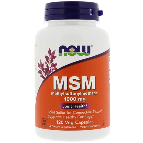 Now Foods Msm Methylsulfonylmethane 1000 Mg 120 Veg Capsules By