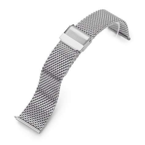 Quick Release Tapered Milanese Brushed Mesh Watch Band Strapcode