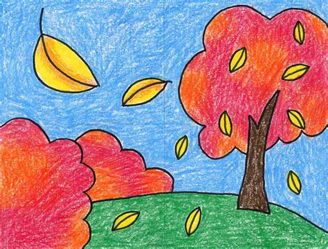 How To Draw A Fall Tree Easy Autumn Tree Drawing Tutorial For Kids