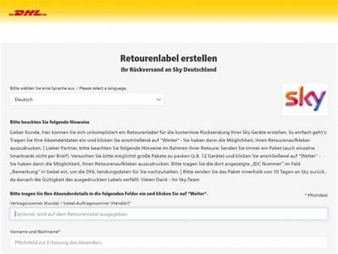 Vielen dank für ihre stimme! Sky Retoure - So geht's! Retourenschein, Adresse, Zubehör ...