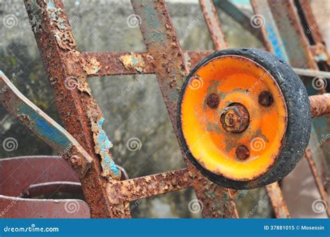 Rusty Wheel Stock Image Image Of Broken Steel Trolley 37881015