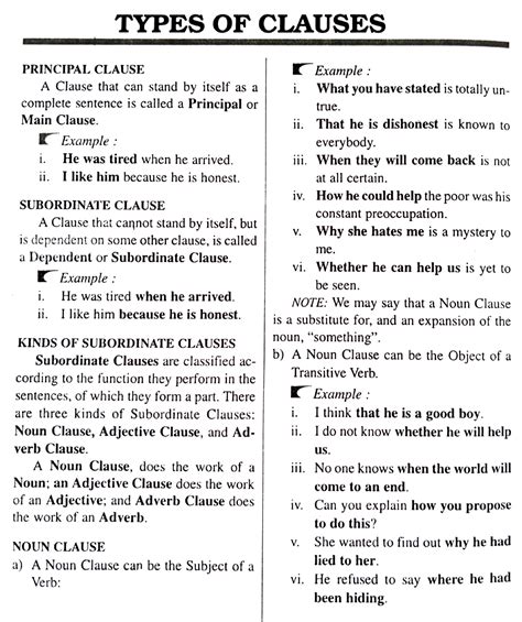 Types Of Clauses Types Of Clauses Principal Clause Example A Clause