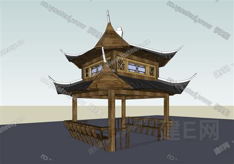 中式凉亭 Sketchup模型sketchup模型库建e室内设计网