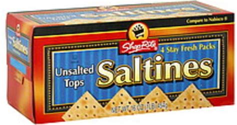 Shoprite Unsalted Tops Saltines 16 Oz Nutrition Information Innit