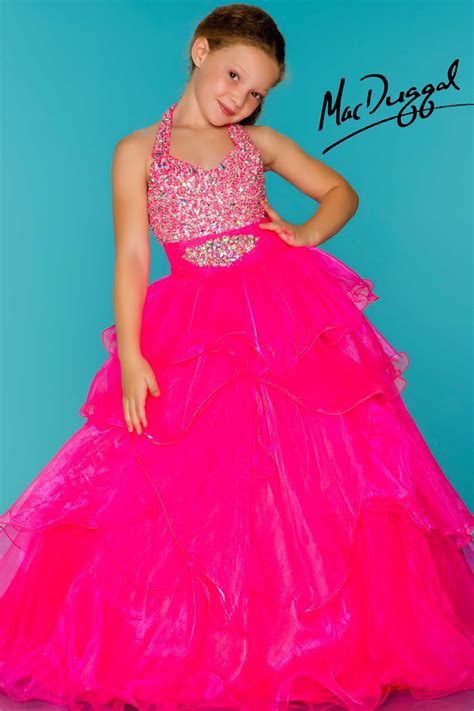 Neon Pink Little Girls Pageant Dress Glitz And Glam Pinterest