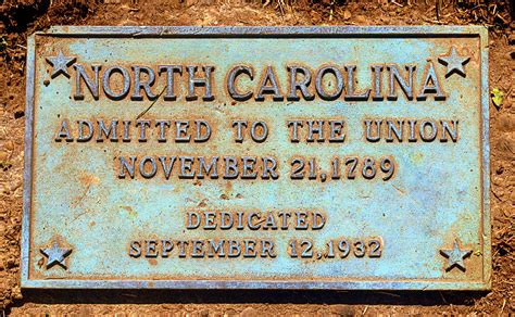 North Carolina Admitted To The Union Plaque Photograph By Arthur