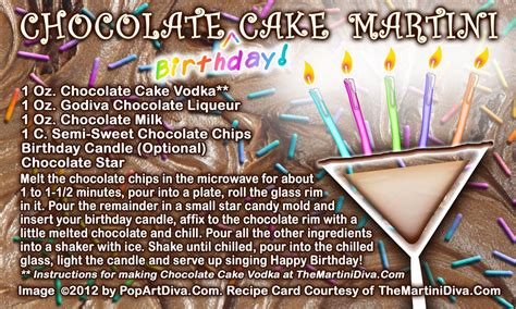 Birthday cakes can sometimes look tricky to make at home but we've got lots of easy birthday cake recipes and ideas for amateur bakers to make. THE CHOCOLATE (Birthday!) CAKE MARTINI And Recipe for ...
