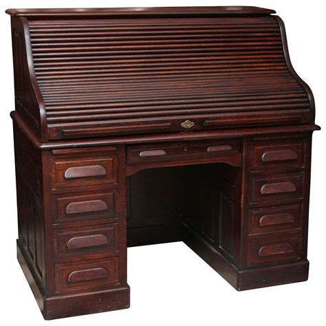 Buy the best and latest wood top desk on banggood.com offer the quality wood top desk on sale with worldwide free shipping. 1910s Petite Antique Wooden Serpentine Roll Top Desk with ...
