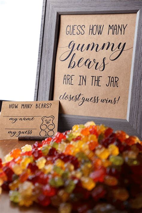 Guess How Many Gummy Bears Game Baby Shower Games Girl Baby Shower