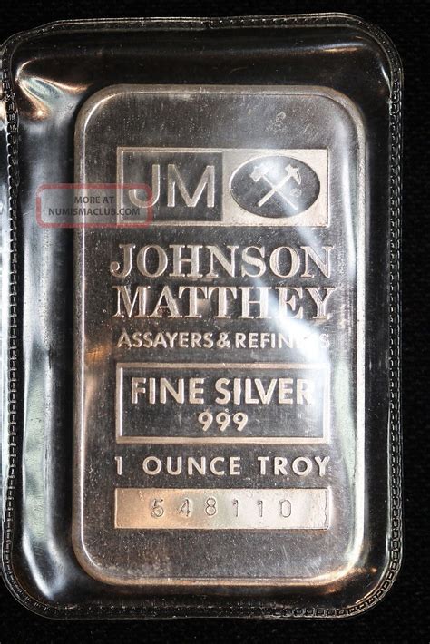 Older Johnson Matthey Jm One 1 Ounce Silver Bar Plastic