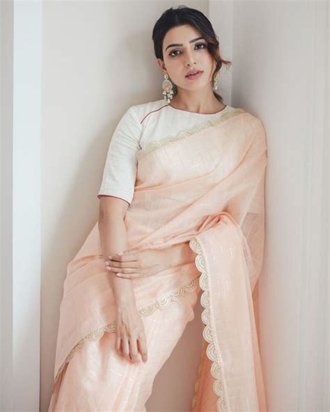 Samantha Wears A Pastel Saree From Saaki For A Magazine Photoshoot
