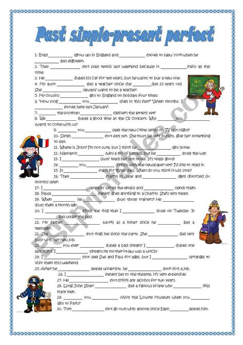 Present Perfect Or Past Simple English Esl Worksheets Vrogue Co