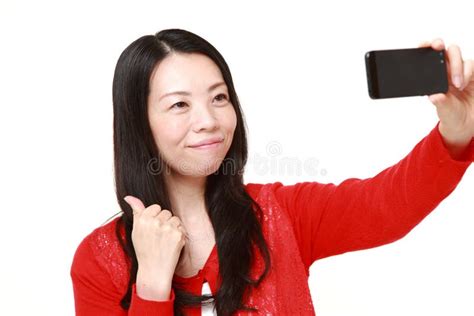 Japanese Woman Takes Selfie Stock Photos Free Royalty Free