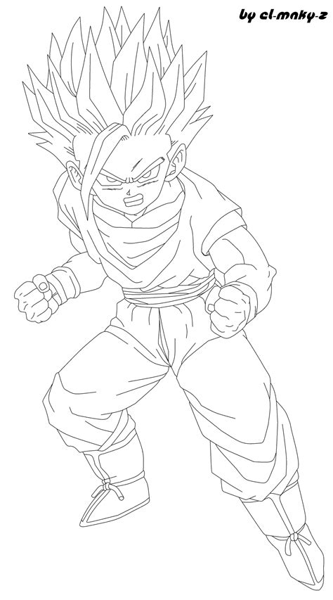 Print a variety of coloring pages drawings you can paint. Ssj Teen Ohan - Free Coloring Pages