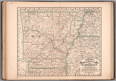 Crams Railroad And Township Map Of Arkansas Published By Geo F Cram