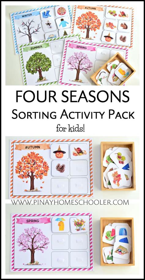 Four Seasons Sorting Activity Real Images Sorting Activities