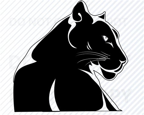 Black Panther Head Svg Files For Cricut Black And White Vector Etsy In
